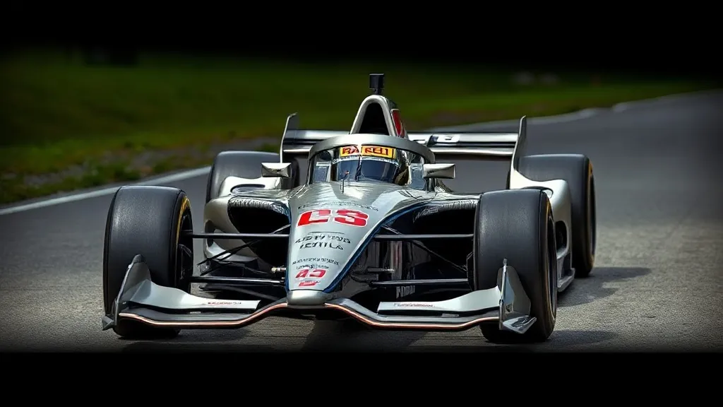 Monoposto de Fórmula 1 branco e vermelho em pista de testes representando a estreia de uma nova equipe