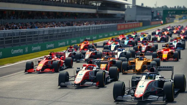 Carros de Fórmula 1 alinhados no grid após a sessão de classificação