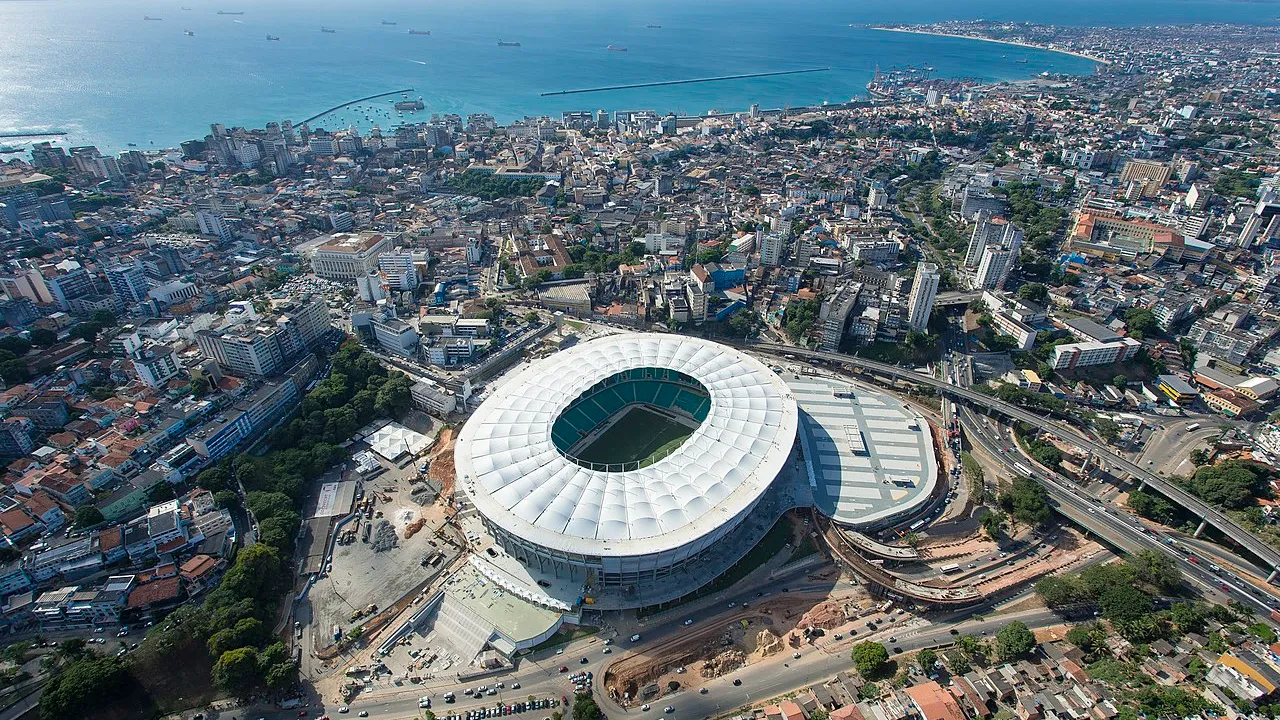 Arena Fonte Nova em Salvador, palco de Bahia x Cruzeiro pela 15ª rodada do Brasileirão 2026