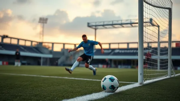 Jogadores de futebol se posicionando para cobrança de escanteio com bola próxima ao corner flag