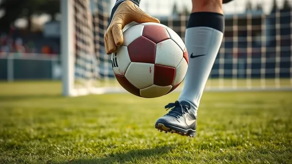 Goleiro saindo jogando com os pés enquanto zagueiro se abre para receber em construção de jogada