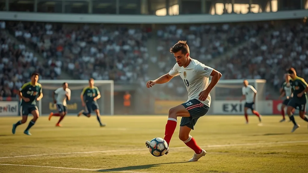 Jogadores de futebol criando superioridade numérica em um lado do campo durante ataque organizado