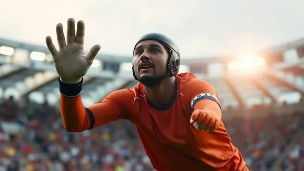 Goleiro de futebol se preparando para defender cobrança de pênalti em disputa decisiva