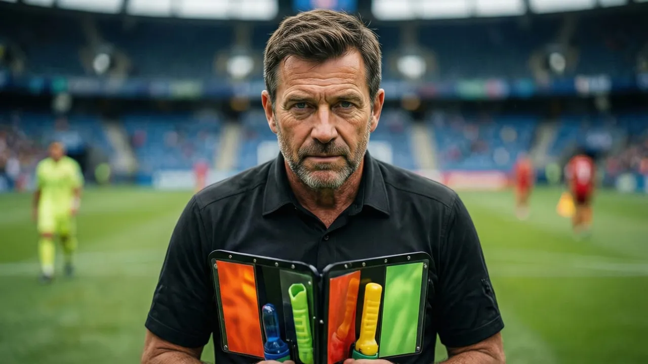 Jogador de futebol saindo de campo enquanto o companheiro reserva entra durante uma substituição