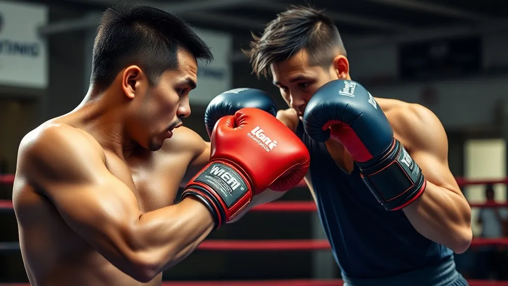 Lutador treinando trocação de Muay Thai e boxe em academia de MMA