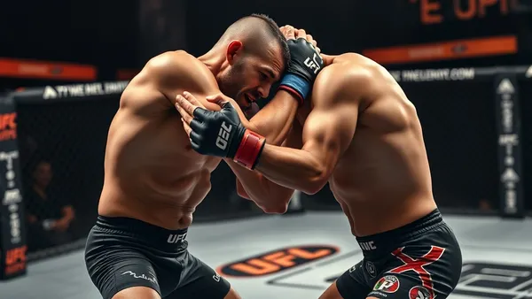 MMA clinch fighting UFC octagon