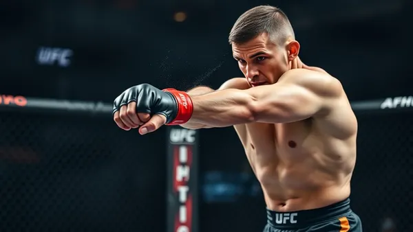 MMA fighter body shot punch UFC octagon training