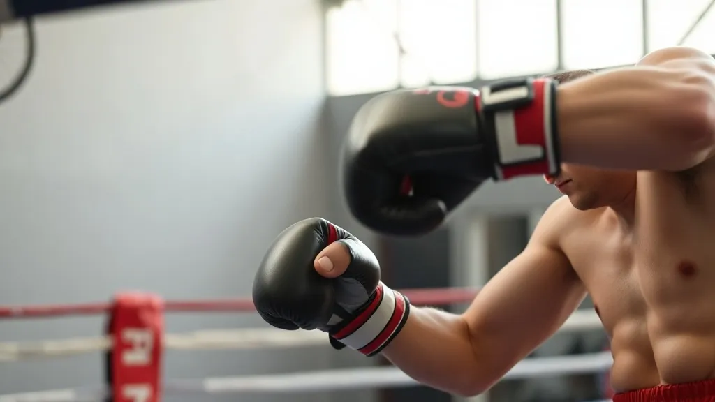 Boxer throwing a jab in training
