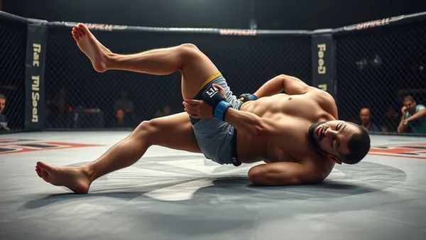 MMA fighter sprawl takedown defense UFC octagon