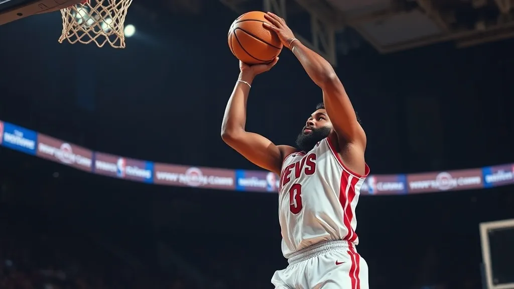 NBA player shooting jump shot basketball