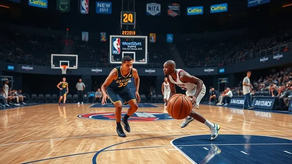 basketball pick and roll play NBA court