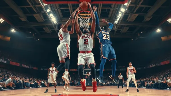 NBA basketball rebound players jumping