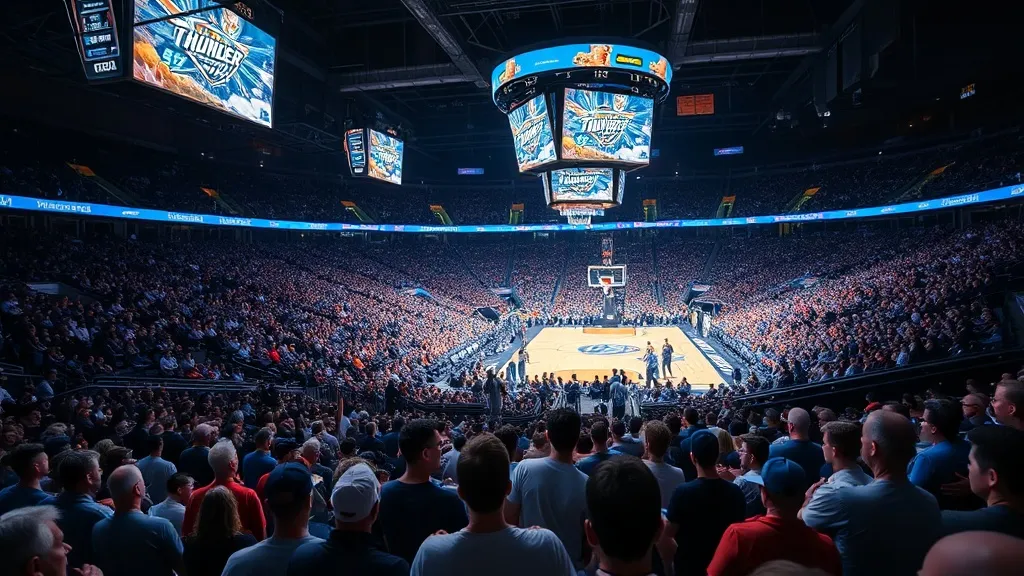 Arena do Oklahoma City Thunder lotada durante os playoffs da NBA