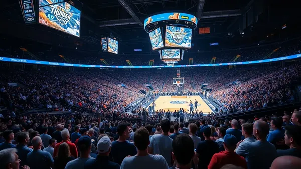 Arena do Oklahoma City Thunder lotada durante os playoffs da NBA