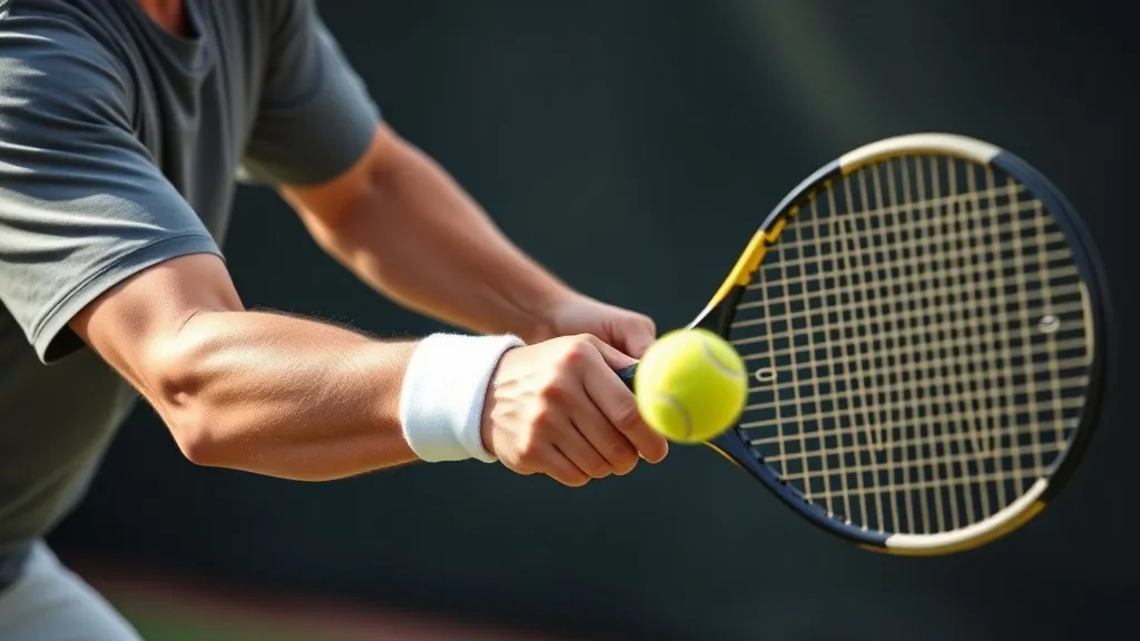 Tenista executando backhand de uma mão com braço estendido e raquete em arco baixo