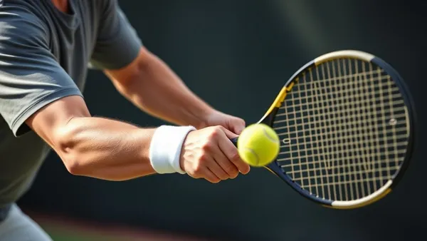 Tenista executando backhand de uma mão com braço estendido e raquete em arco baixo
